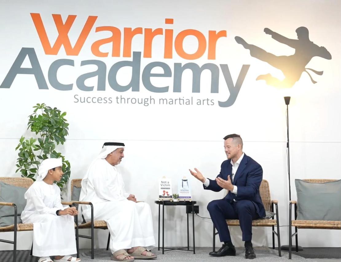 Sebastian Bates with His Highness at the opening of The Warrior Academy Al Wahda, Abu Dhabi